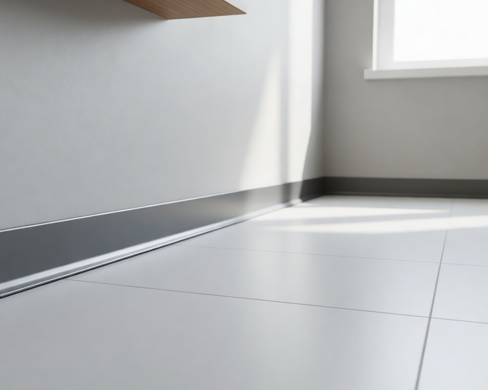 Алюминиевый плинтус AKBD80-SA 2,5м Муар антрацит