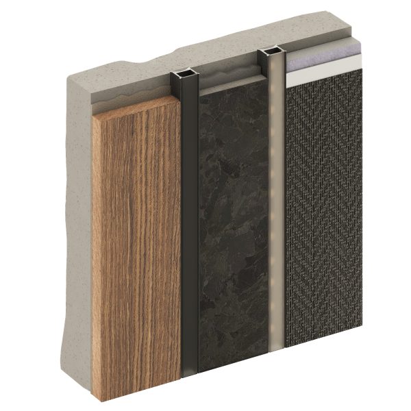 Алюминиевый теневой профиль для светодиодной ленты Decaro Engineering D007 Black 3,0 м