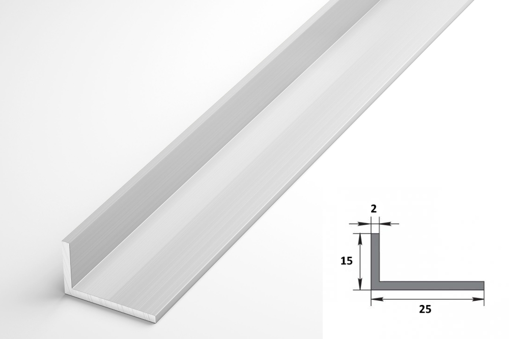 Уголок разнополочный 25х15 мм Уп 08.2000.500 Без окраса