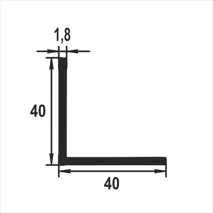 Уголок равнополочный 40*40 мм Уп 15.2000.502л Золото. Цена за 5 штук.
