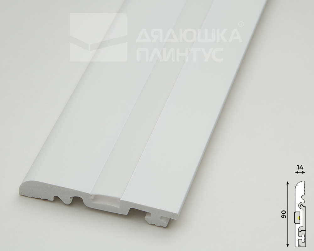 Плинтус СОЛИД 1 UHD 15/90CL 2,0 м Белый c LED рассеивателем
