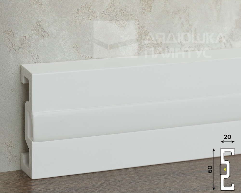 Молдинг Солид 2 UHD 10/60L 2,0 м Белый c LED рассеивателем