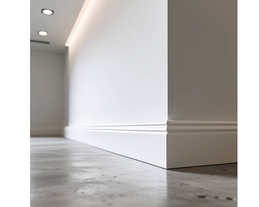 Плинтус из полистирола высокой плотности Волшебная палочка MSPOL 202 80*12*2000 мм Белый под покраску