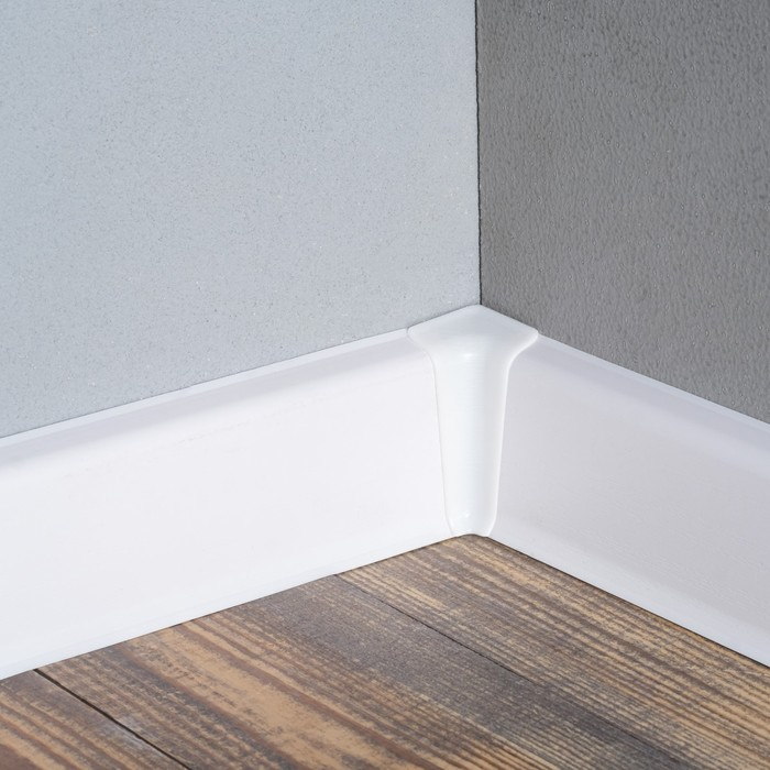 Плинтус ПВХ со съемной панелью Идеал Деконика 100 мм 001 Белый