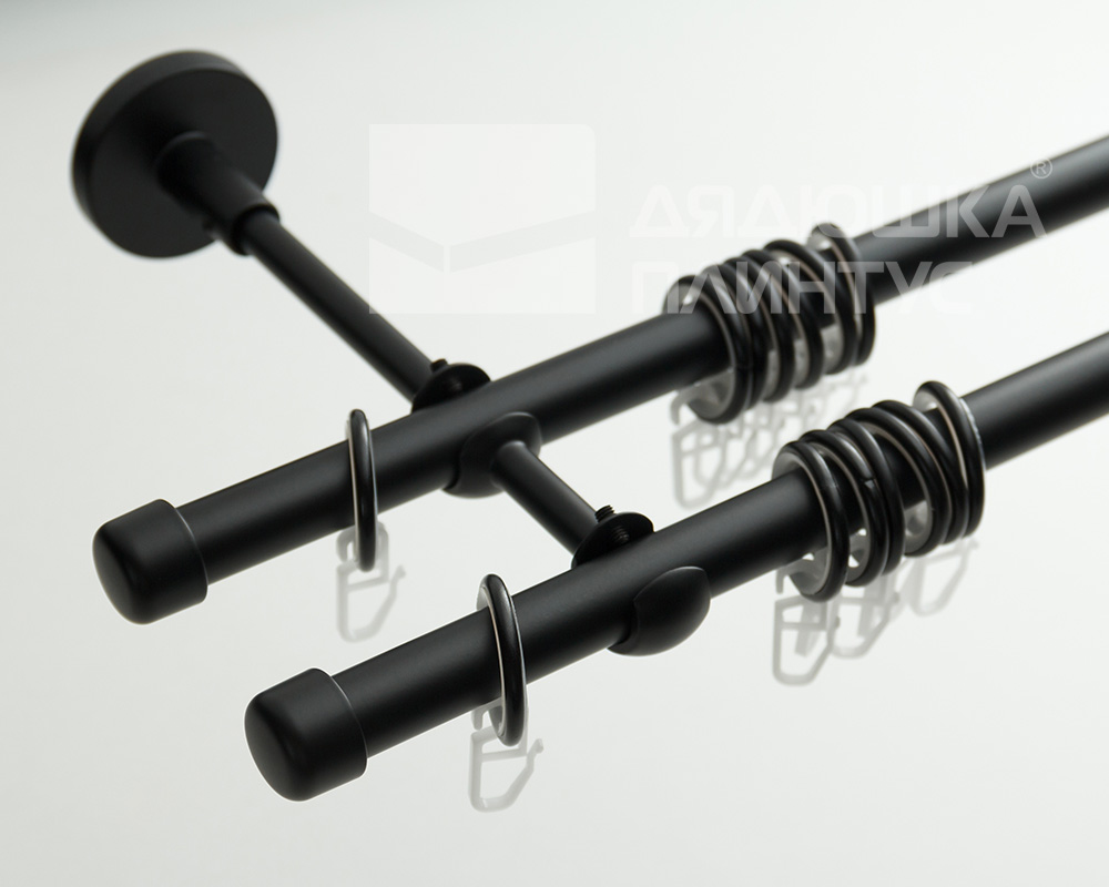 Карниз двухрядный кованый УЮТ D25мм 3,2м Черный