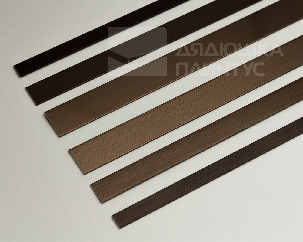 Полоса алюминиевая 15х1,5 мм браш бронза/глянец 2,7 м