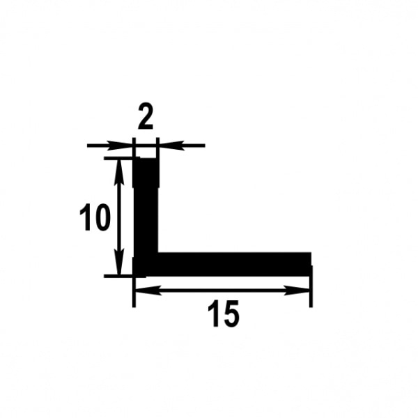 Уголок разнополочный 15х10 мм Уп 03.2000.500 Без окраса