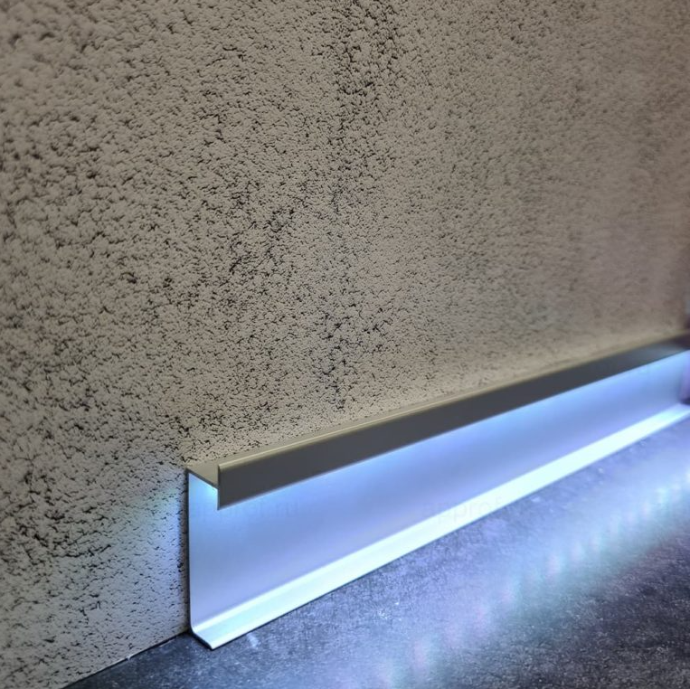 Плинтус алюминиевый Progress PKLEDAA 100A 2,0м 100 мм Серебро