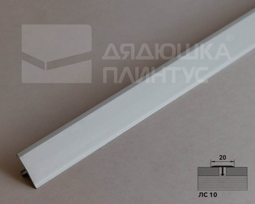 Порог одноуровневый ЛС 10.900.01л Серебро