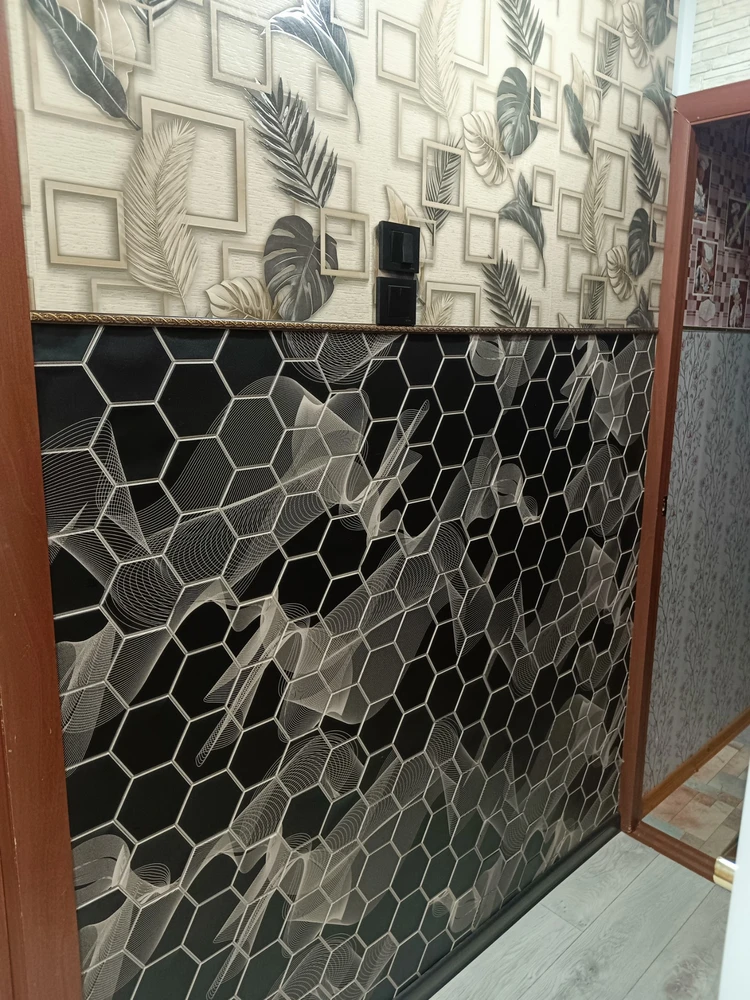 Панель ПВХ ГРЕЙС 973*492 10шт/уп Шестигранник Гравитация. Цена указана за 4,8 м²