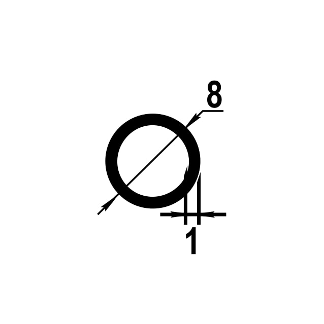 Труба круглая Ø 8 мм ТКр 01.2000.504л Бронза. Цена за 5 штук.